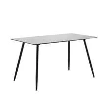 Dining table for 4 people hanging width 140cm ceramic ceiling steel legs Dining table Heat resistant water resistant Easy maintenance Easy assembly Si - グレー+スチール - チェックする 8