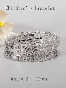 12pcs Luxury High-End Niche Design Best-Seller Versatile Old Star Wave Layered Thin Bracelets - Multicolor - View 8