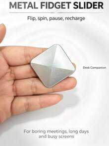 Metal Flipo Flip Fidget Toy, Desktop Finger Spinner, Office Stress Relief Gadget, Portable One-Handed Metal Toy, Desktop Decor For Relaxation - Silver - View 4