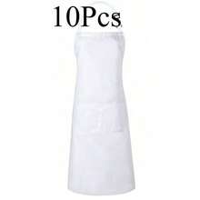 Multi-Piece Apron Set, 2 Pockets, Adjustable Chef Kitchen Apron, Unisex, White - Multicolor - View 11