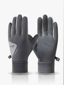 1 Pair Windproof Waterproof Fleece Lined Warm Winter Motorcycle Riding Gloves, Men's Full Finger Gloves, Suitable For Delivery, Touchscreen Compatible - Multicolor - View 13
