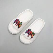 Game Console Print Kids Foam Slippers, EVA High Elastic Thick Sole Anti-Slip, Medium To Large Boys Home Bathroom Outdoor Casual Slides - White - View 4