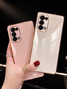 MewTrek 奢華電鍍手機殼，新款時尚矽膠防震軟殼，適用於 iPhone / Galaxy Hot Reno Honor - 粉色 - 查看 6