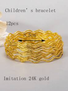12pcs Luxury High-End Niche Design Best-Seller Versatile Old Star Wave Layered Thin Bracelets - Multicolor - View 9