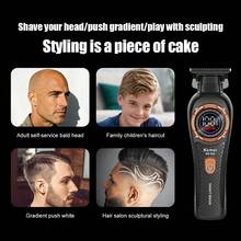 Kemei Professional Zero Gap T-Blade Hair Clipper, LCD Digital Display Wireless Electric Hair Trimmer, Men's Use, Type-C USB Charging Beard Trimming Hair Styling Set, Includes 3 Guide Combs, Suitable For Hairline Gradient Carving Styling - Multicolor - View 8