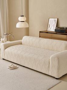 1 cái vỏ bọc sofa cao cấp phong cách tối giản màu trơn, đệm ghế chống trượt dùng cho mọi mùa, vỏ bọc tay vịn sang trọng và khăn phủ lưng ghế - Màu be - Xem 8