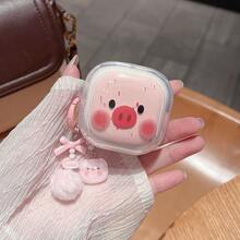 Cute Pink Pig Anti-Drop Earphone Protective Case + Keychain Pendant Compatible With Samsung Galaxy Buds4/4pro/3pro/2pro/3FE/FE/LIVE/PRO Wireless Bluetooth Earphone Shell - Cute Pig - View 4