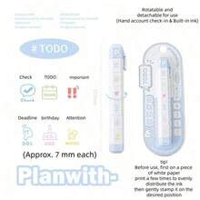 Multi-Layer Stamp Pen, Rotatable And Detachable, Multiple Patterns, High Aesthetic, Suitable For Decorating Journals, Notebooks, Planners, Daily Note-Taking And Marking, Compact And Portable, Back To School Stationery, Holiday Gift For Family And Friends - Multiple Styles - View 5