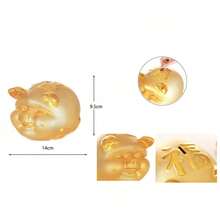 Golden Lucky Pig Piggy Bank in Multiple Sizes, Large-Capacity Creative Metal Money Bank for Home Décor and Gift Giving - أصفر - مشاهدة 11