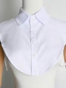 1pc Solid Color Minimalist Unisex Pink White Black Blue Bank Professional Sweater Inner Layer Mock Collar - Multicolor - View 4