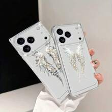 Y2K 時尚可愛閃粉暗黑天使翅膀保護手機殼，適用於 iPhone 17 Pro Max 17 Pro 17 16 Pro Max 16 Pro 16 15 Pro Max 15 Pro 15 14 Pro Max 14 Pro 14 13 Pro Max 13 Pro 13，復古少女風防震軟殼後蓋 - 彩色 - 查看 3