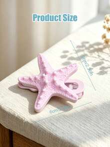 Highly Attractive Creative Starfish Duckbill Hair Clip, Fresh Seaside Style Side Clip, Girl's Bangs & Loose Hair Clip, Summer Updo Minimalist Decorative Hair Accessory - Multicolor - View 2
