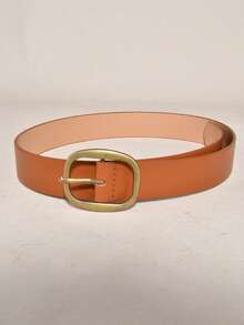 1pc Versatile Minimalist Fashion PU Leather Women's Belt - Burnt Orange - View 3