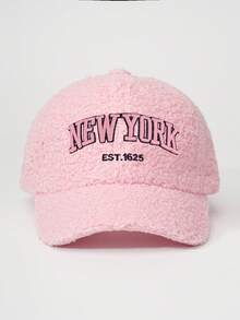 1件中性刺繡 NEWYORK 泰迪絨棒球帽，可調節休閒戶外帽 - 棒球帽 - 查看 17