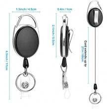 1pc High-Quality Retractable Badge Holder, 360° Rotating, With Belt/Carabiner, Built-In Nylon Cord, Key Ring, Snap Button And PVC Lanyard - Perfect For Organizing Multiple IDs, Cards, Tickets And Cash. Car Accessory, Cute Gothic Y2K Halloween Accessory, Teacher's Day Gift. - Multicolor - View 7