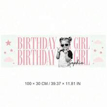Custom Photo And Name Birthday Banner, Personalized Happy Birthday Party Backdrop, Picture Banner For Girls And Boys, Photo Booth Background For Birthday Celebrations, Custom Party Sign For Kids, Daughters, Sons, Family Gatherings And Friends. - Multicolor - View 11