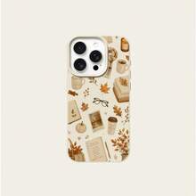 1pc TPU Material Slouchy Autumn Coffee Book Pattern Phone Case Compatible With IPhone 17 Pro Max/17/16 Pro Max/15/13/12/11/ S20 FE/A15/S24/A55/ Note 11/Note 12/Note 13 Pro Full Coverage Anti-Drop Soft Shell Phone Protective Cover - White - View 6