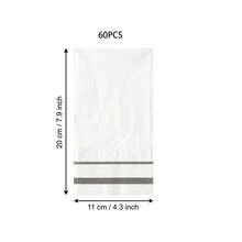 White Disposable Paper Napkins, Elegant Silver Stripe Lunch & Cocktail Napkins For Wedding Reception, Bridal Shower, Birthday, Anniversary, Baby Shower, Dinner Party And Table Decorations - Style 1 - View 7