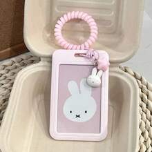 1 buah Dompet Kartu Portabel Gaya Miffy dengan Gelang Spiral Elastis, Liontin Kelinci dan Bintang Lucu, Pengelola Kartu Identitas, Pelindung Kartu Plastik Keras, Cocok untuk Kartu Identitas Kantor, Kartu Bus, Kartu Kereta Bawah Tanah, Cocok untuk Penggunaan Sehari-hari Wanita - MultiWarna - View 6