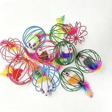 5/10/15/20pcs Plush Mouse Cat Toys, Helps Dental Health, Interactive Indoor Play And Teeth Cleaning, Random Colors, Small Mouse Without Cage - Multiple Styles - View 10