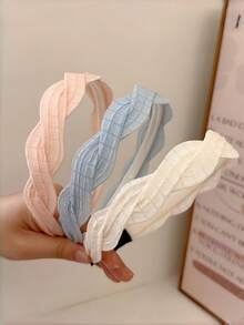3pcs Fresh Floral Plaid Twisted Headbands, Non-Slip Fabric Headbands For Women - Multicolor - View 2