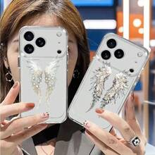 Y2K 時尚可愛閃粉暗黑天使翅膀保護手機殼，適用於 iPhone 17 Pro Max 17 Pro 17 16 Pro Max 16 Pro 16 15 Pro Max 15 Pro 15 14 Pro Max 14 Pro 14 13 Pro Max 13 Pro 13，復古少女風防震軟殼後蓋 - 彩色 - 查看 4