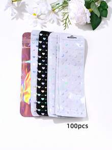 50入/100入 時尚酷粉色長款雷射禮品袋，珠寶收納袋，可重複使用防塵包裝袋，適用節日禮物與派對 - 包裝袋 - 查看 40