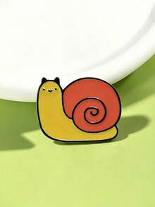 1pc Healing Cartoon Snail Brooch, Soft Cute Appearance, Full Of Energy, Exquisite Craftsmanship, Small And Versatile, Suitable For Suits, Backpacks, Jackets, Collars, Creative Gift Item Full Of Childhood Innocence - Multicolor - View 5