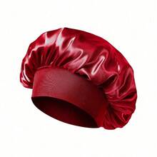 1/2pcs Men's Satin Sleep Cap, Extra Wide Elastic Anti-Frizz Hair Cap, Simple Comfortable All-Season Hair Care Accessory For Daily Sleep - Multicolor - View 7