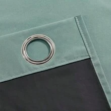 100%遮光窗簾 2片裝 隔熱保溫 穿桿式窗飾，適用於臥室與客廳 - 綠色 - 查看 4