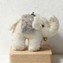 Handmade Felt Elephant Cartoon Animal Plush Doll Pendant Keychain Bag Charm Decoration - Multicolor - View 6