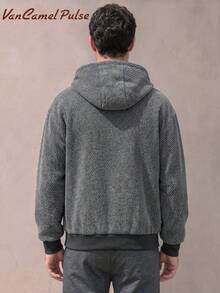 Vancamel Pulse Men's Solid Color Hooded Jacket, Versatile Outdoor Hiking Climbing Warm Sports Coat - Grey - View 4