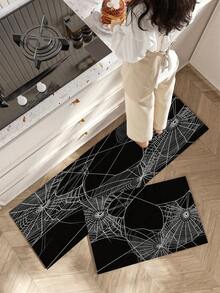1/2pcs Halloween Doormat, Spider Web Pattern Design, Vintage Diatomaceous Earth Mat, Super Absorbent, Non-Slip, Perfect For Bathroom, Kitchen And Dining Room, Quick Drying, Ideal Home Decor And Bathroom Mat Gift - Multicolor - View 7