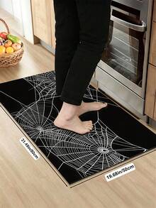 1/2pcs Halloween Doormat, Spider Web Pattern Design, Vintage Diatomaceous Earth Mat, Super Absorbent, Non-Slip, Perfect For Bathroom, Kitchen And Dining Room, Quick Drying, Ideal Home Decor And Bathroom Mat Gift - Multicolor - View 18