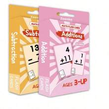 1/4 Set Math Flashcards, 36 Cards/Set, Includes Addition, Subtraction, Multiplication, Division, Rounded Corners, Reusable Learning Cards, Erasable, Multicolor, Portable, Suitable For Addition, Subtraction, Multiplication, Division Practice, Math Games, Teaching Aid, Back To School Stationery, Teacher Gift - Multi-color - View 7