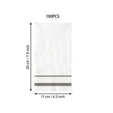 White Disposable Paper Napkins, Elegant Silver Stripe Lunch & Cocktail Napkins For Wedding Reception, Bridal Shower, Birthday, Anniversary, Baby Shower, Dinner Party And Table Decorations - Style 1 - View 10