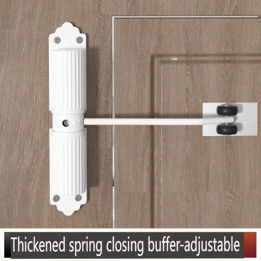 1 Piece, Home Automatic Door Closer, Creative Shape, Adjustable Cushioning Force - White - View 1