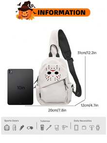 Myco Ghost Pattern Lightweight Business Casual Small Crossbody Bag, Casual Letter Pattern, Suitable For Teen Girls, Women, College Students, - Multicolor - View 4
