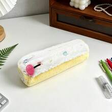 Cute Swiss Roll Plush Pencil Case, Large Capacity, Sweet High-Quality Stationery Storage Bag For Students, DGGM - Multicolor - View 5