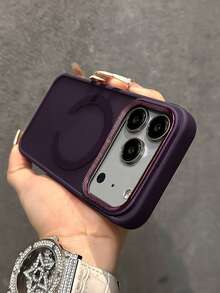 VOUVI 鑽石鏡頭磨砂防震手機殼，相容 iPhone 18 17 16 15 14 13 12 11 Pro Max，相容 17 Air 16 15 14 Plus，中性高級手機殼配件 - 深紫色 - 查看 32