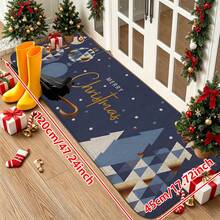 1/2/3pcs Christmas Theme Kitchen Rug, Flannel Kitchen Rug, Comfortable Soft Absorbent Non-Slip Machine Washable With Anti-Slip Backing, Multi-Functional Home Floor Mat Suitable For Doorway, Living Room, Bedroom, Kitchen, Dining Room, Bathroom, Laundry Room, Patio, Entryway, Christmas Holiday Decoration Mat - Multicolor - View 12
