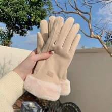 1 Pair Women's Gloves Random Color, Winter Warm & Comfortable, Soft & Loose, Suitable For Skiing, Running And Other Sports, Unisex Adult - Multicolor - View 5