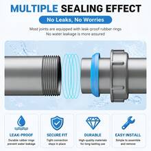 Upgraded Double Bowl Sink Drain Kit – Space-Saving Rear Drainage Pipe With Overflow Port, Anti-Odor Sealed Trap, Leak-Proof Thickened PP Material, Easy DIY Installation For Kitchen Renovation & Home Use. - Kitchen Double Sink Drain - View 2