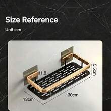 1pc Aluminum Bathroom Storage Rack, Towel Rack, Wall-Mounted Organizer, Suitable For Shampoo And Cosmetics, Shower Caddy, Kitchen Sink Organizer - Multicolor - View 5