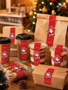 40 pcs Tag Hadiah Natal Sinterklas, Label Kemasan Makanan Meriah untuk Kue Kering, Permen, Kotak Bakery, Souvenir Pesta, Pembungkus Kado Hari Raya - MultiWarna - View 3