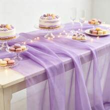 Shiny Transparent Glitter Organza Fabric, Lightweight Transparent Crystal Organza, Suitable For Wedding Decoration, Dresses, Party Backdrop And DIY Handicrafts - Purple - View 2