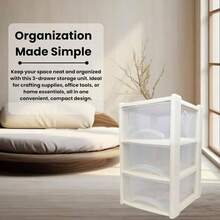 DIY Apparel & Needlework Storage - 3 Drawer + Cream - View 4
