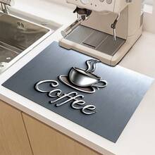 (Hot !!) 1pc 2D Coffee Pattern Flat Stove Protector Mat And Non-Slip Heat-Resistant Rubber Stove Cover Mat Suitable For Induction Cooktop, Glass Cooktop And Multi-Function Scratch-Resistant Mat, Also Can Be Used As Oven, Washing Machine, Dryer And Kitchen Decor Best Choice. - Multicolor - View 9