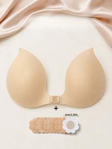 Invisible Adhesive Deep V-Neck Strapless Lift-Up Push-Up Breast Pads, Backless Design, Suitable For Low-Waist Dresses, Wedding Party Outfits Lingerie Accessories - Multicolor - View 11