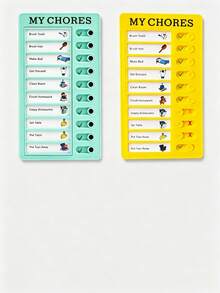 1pc Random Color Checklist Board, Chore Chart Memo Checklist Boards Blank Cards For Daily Checklist, Planning Boards, Home Travel Planning - Planning Board - View 4